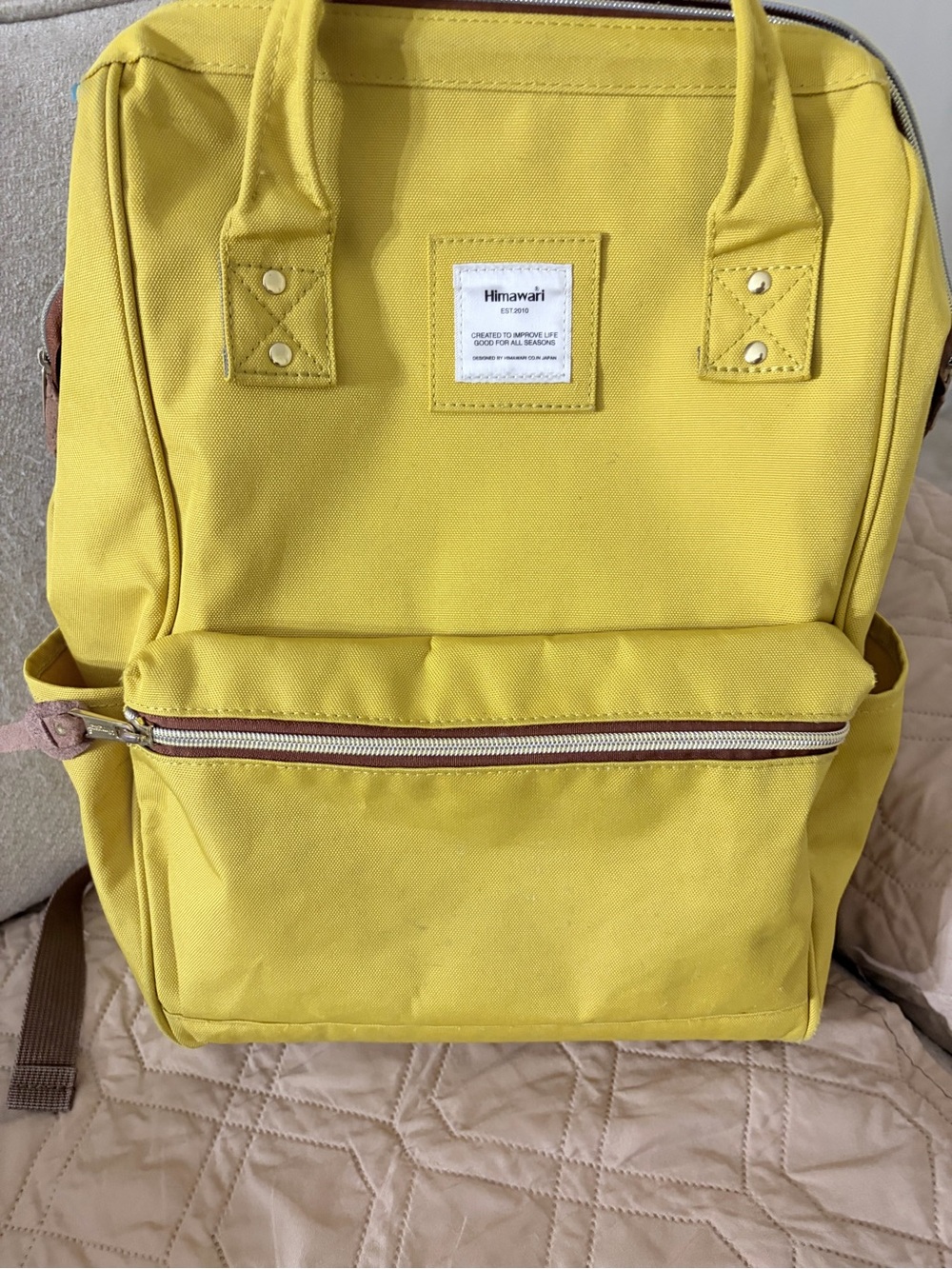 Himawari Yellow Canvas Backpack in great conditions!!